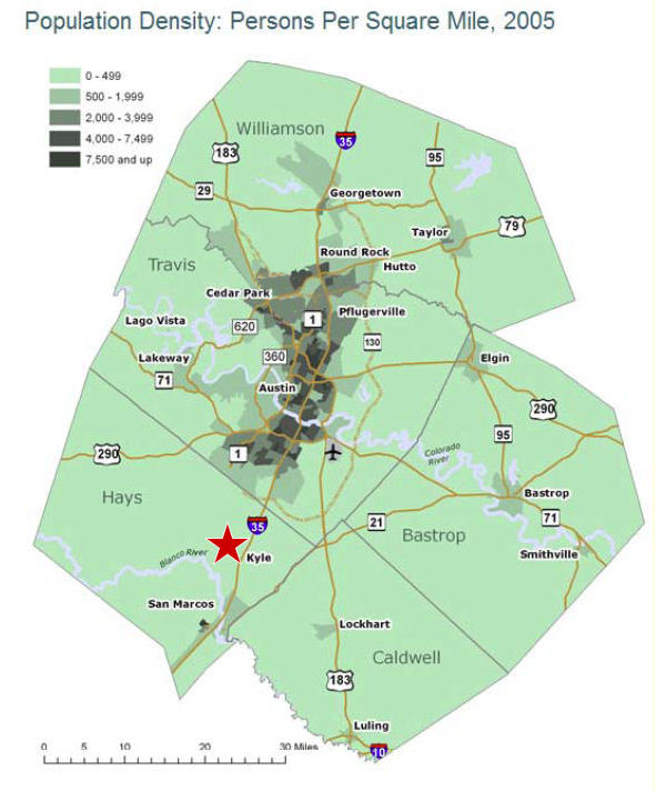 Population Density in Central Texas